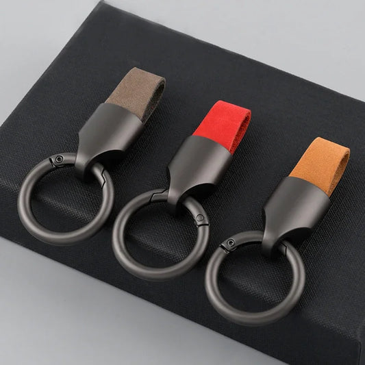 Gefrosteter Rindsleder Schlüsselanhänger mit Karabiner für Frauen und Männer