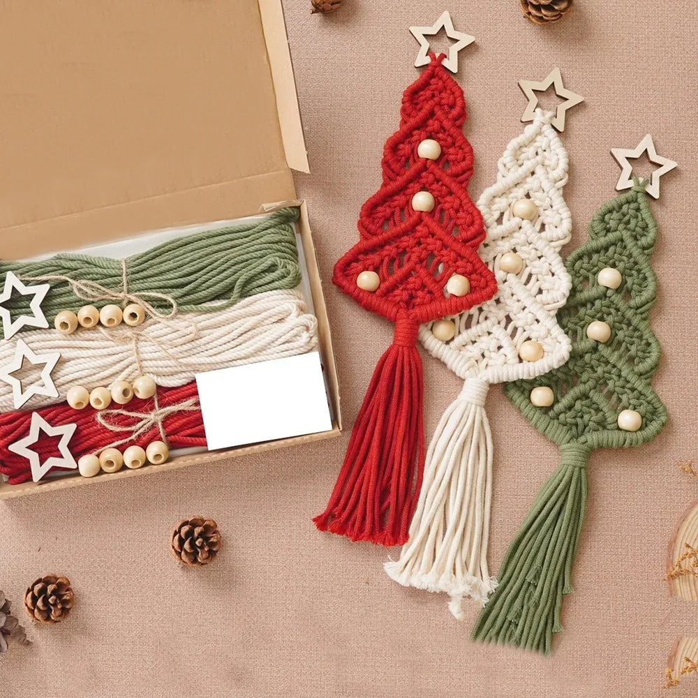 DIY Makramee Weihnachtsbaum Set handgefertigte Wanddekoration