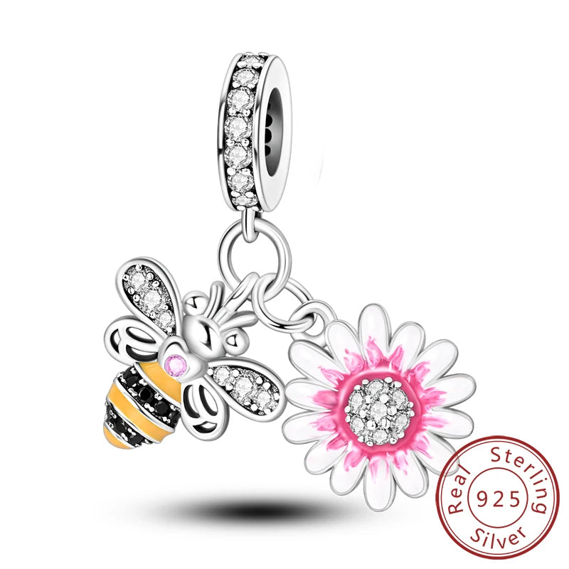 Funkelnder Schmetterlings-Charm aus 925 Sterlingsilber mit Zirkon – Elegant - Leicht