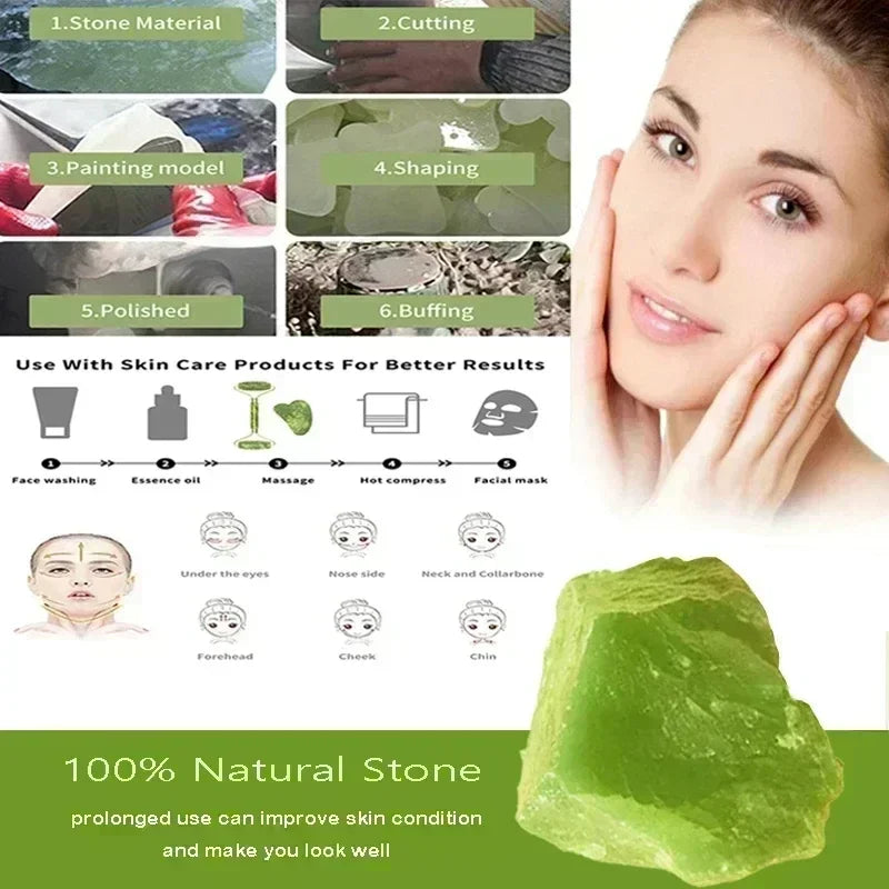 Natürlicher Jade Roller und Gua Sha Massagegerät für Gesicht und Körper