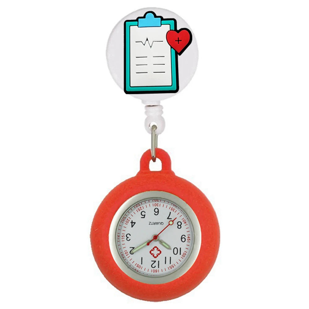Präzise - stilvoll: Unisex Fob Taschenuhr mit medizinischen Symbolen, 4 cm