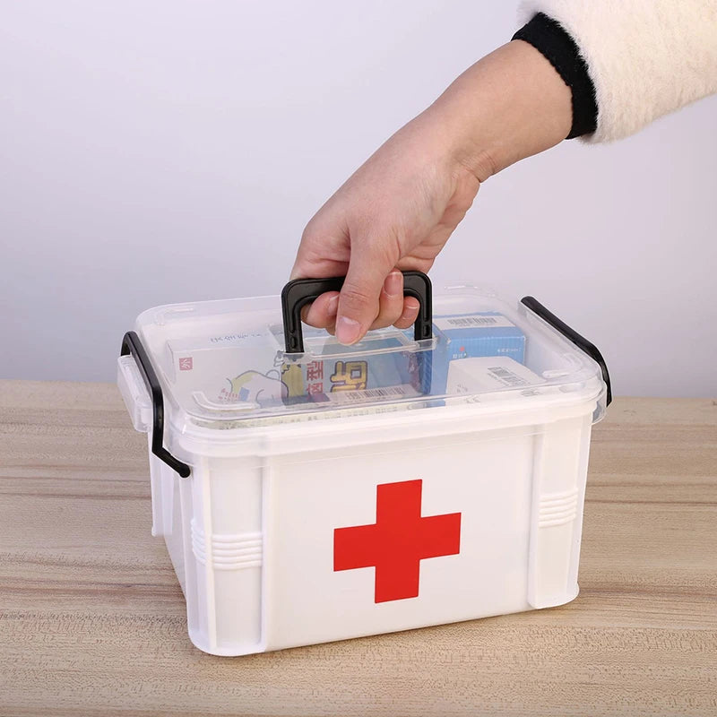 Sicher - Übersichtlich: Tragbare Erste-Hilfe-Box mit transparentem Deckel, kompakt