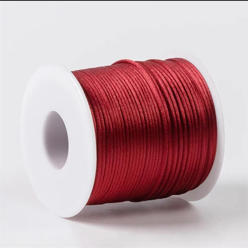2mm Satinband geflochten Seide Makramee Seil für DIY Armbänder