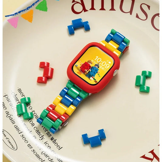 Buntes Acryl-Uhrenarmband mit Faltschließe für Apple Watch Modelle