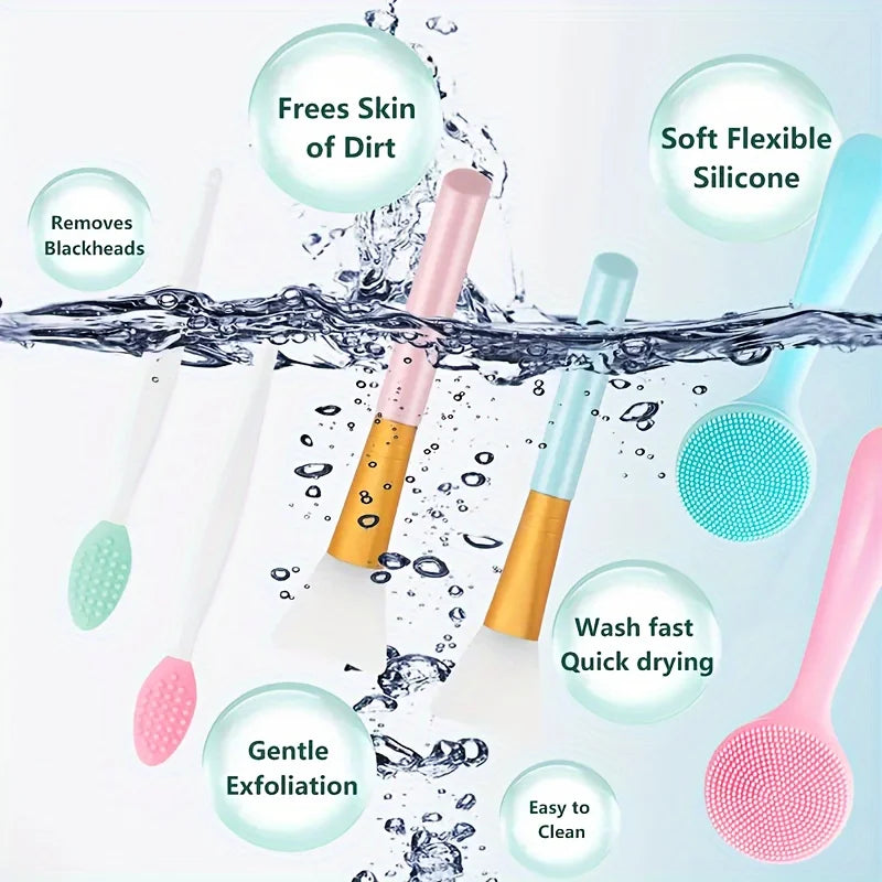 6-teiliges Silikon Gesichtsreinigungsbürsten Set zur Tiefenreinigung und Peeling