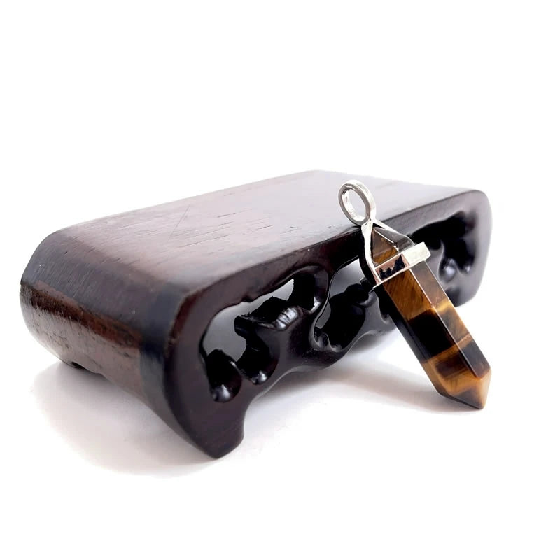 Naturstein Sechseck Stabanhänger – DIY Schmuck, Amethyst, Tigerauge Mix