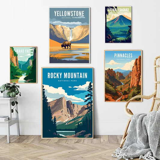 Moderne Leinwandkunst mit berühmten Naturparks für Wohnräume