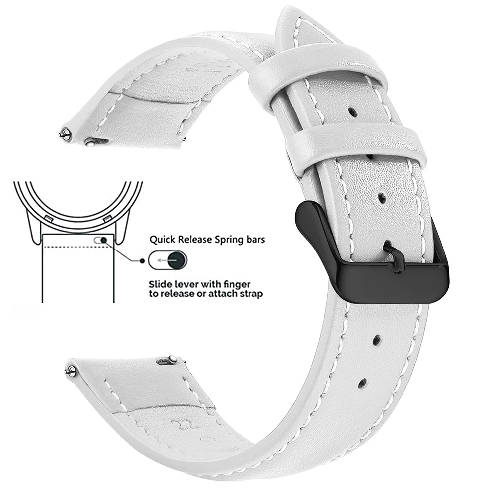 Echtleder Uhrenarmband Schnellverschluss 18/20/22mm für viele Smartwatches