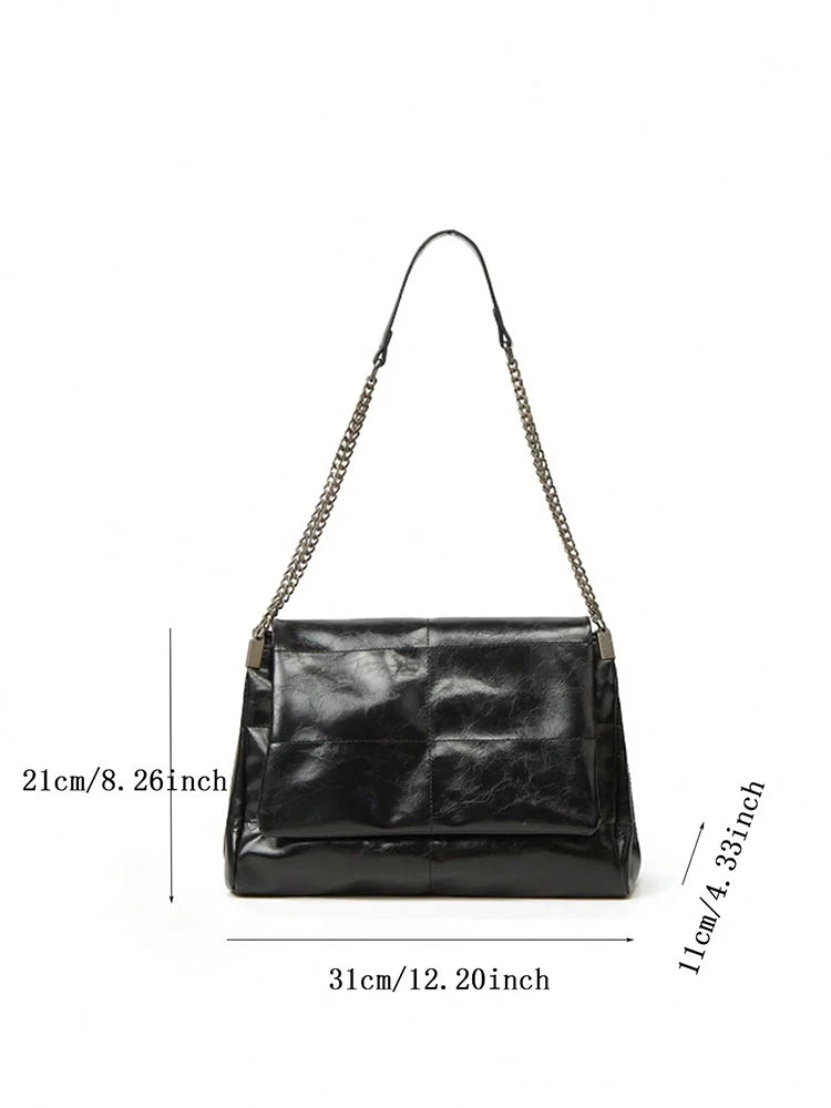 Große Ketten-Umhängetasche Damen 31x21x11 cm – stilvoll - praktisch für Alltag