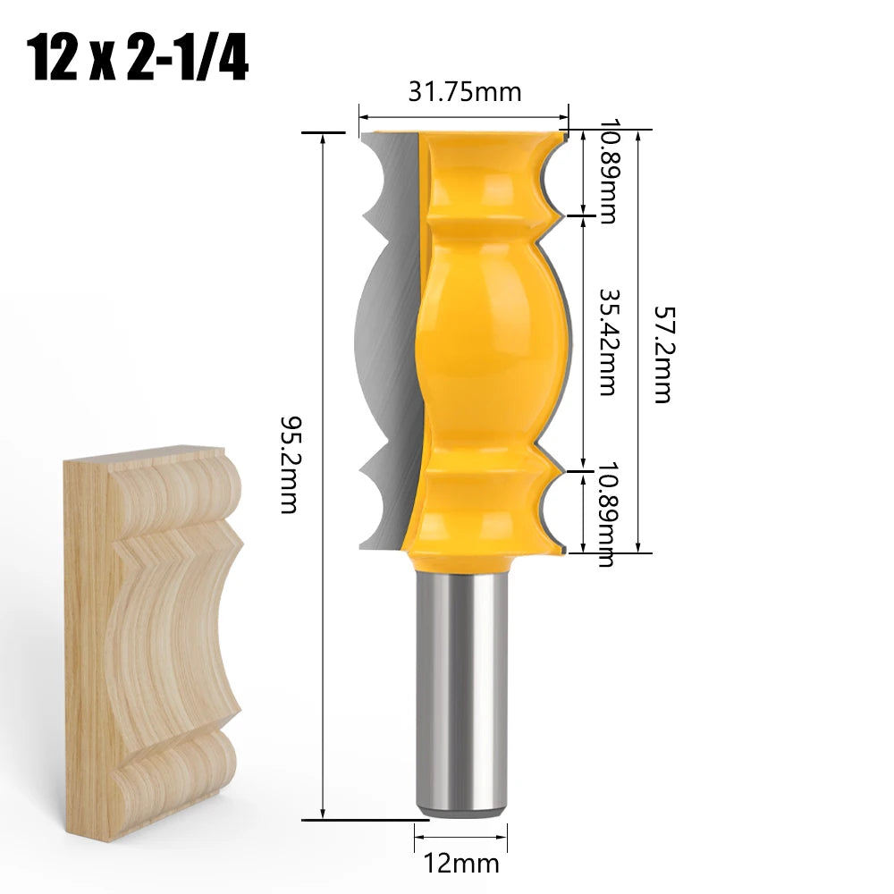 Handlauf-Fräser-Set mit 12 mm Schaft für präzise Holzbearbeitung