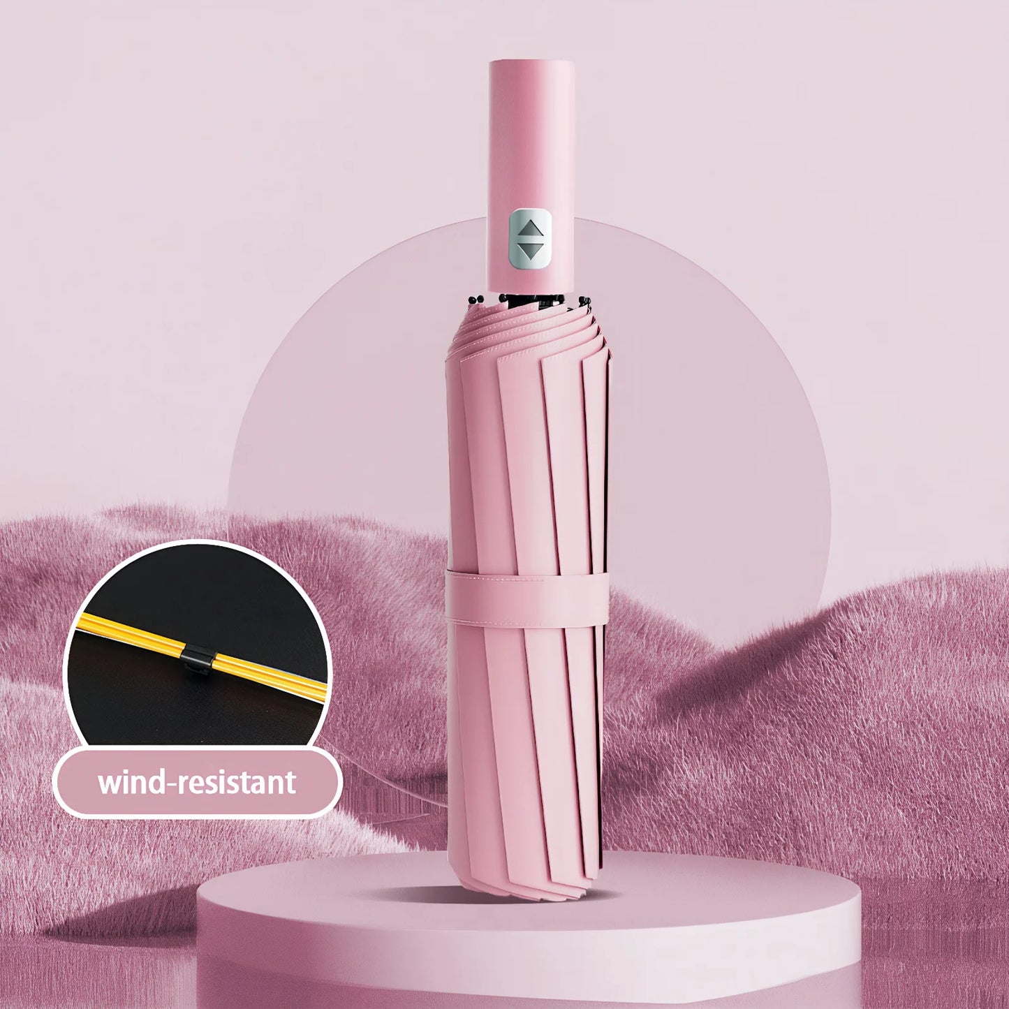 Automatischer 12-Knochen Doppelschirm mit großem Nylon-Schirm und stabilem Rahmen