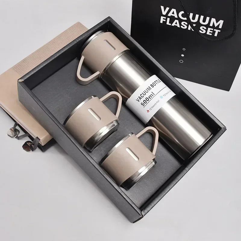 Vakuumflasche 500 ml aus Edelstahl – 12h Warm - Kalt, 5 Farben fürs Büro