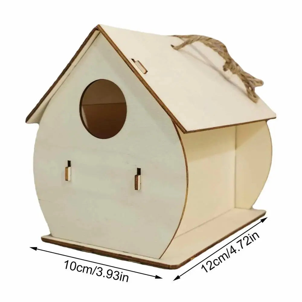 Hängendes Holz Vogelhaus für Garten mit rustikalem Design