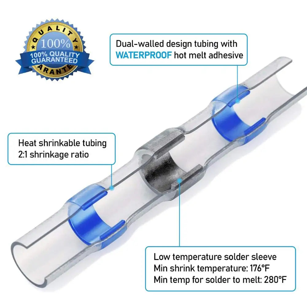 1000-teiliges Schrumpf-Löt-Set mit 300W Heißluftpistole – wasserdicht - robust