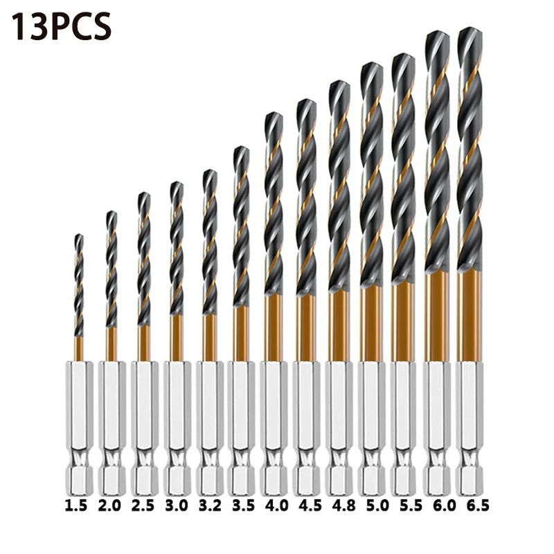 3/7/13PCS Spiralbohrer Set mit Hex Schaft für Holz und Metall