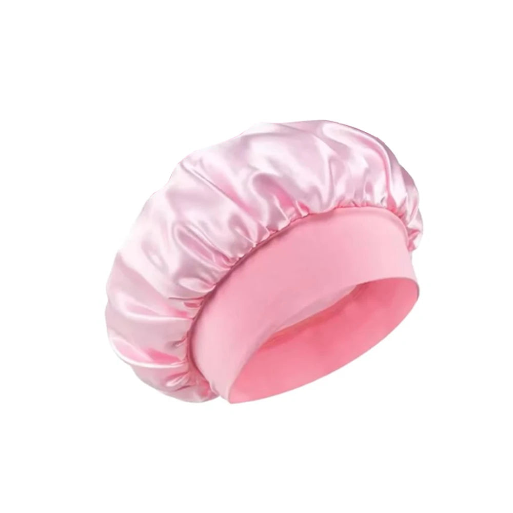 Seidensatin Hauben für Damen und Herren mit elastischem Band für lockiges Haar