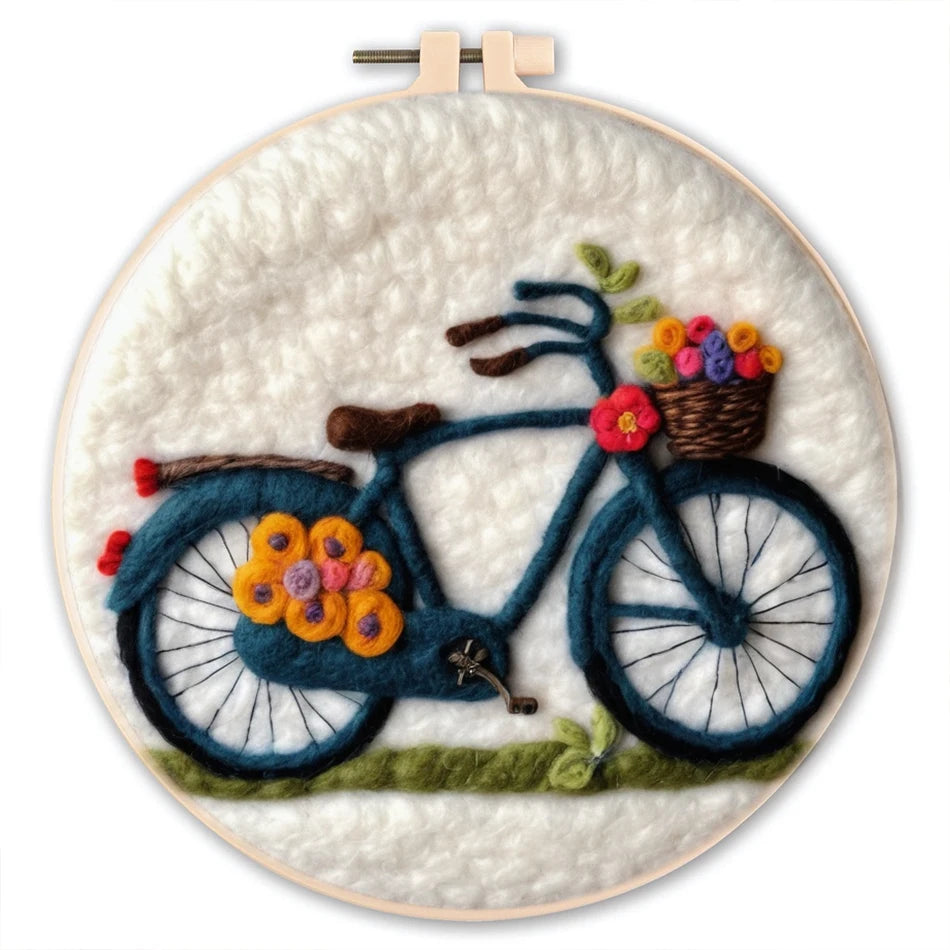 Kreatives Nadel Filz Kit für Anfänger mit Wolle, Nadeln - Filzleinwand 20x20cm