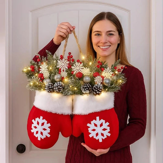 Weihnachtsgirlande als Handschuh Blumenkranz für Tür und Fenster
