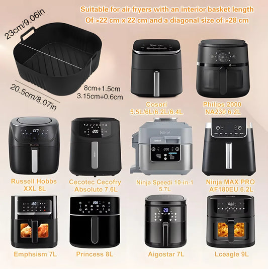 Silikon Backform und Grillgestell für Luftfritteusen 6 bis 6 4 Liter