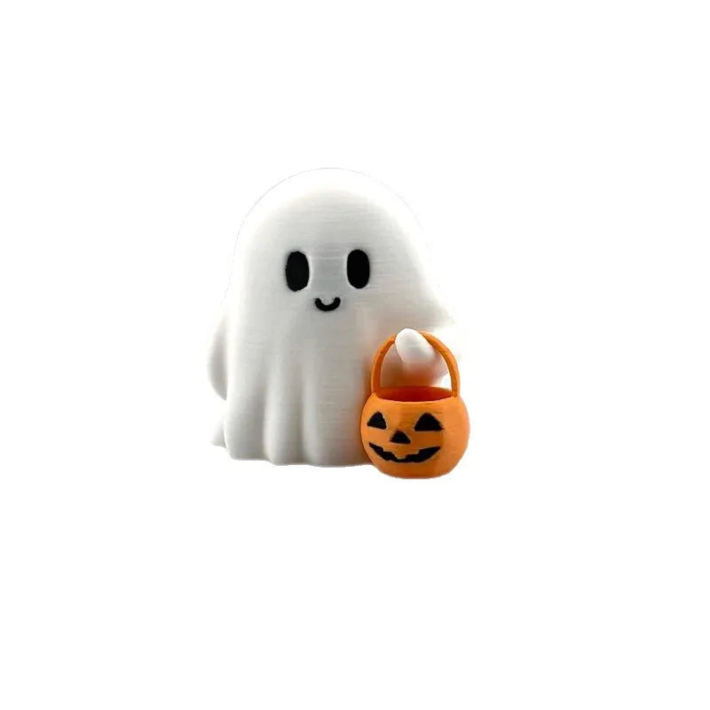 Niedliche Kürbisstatue im Anime-Stil als Halloween-Dekoration
