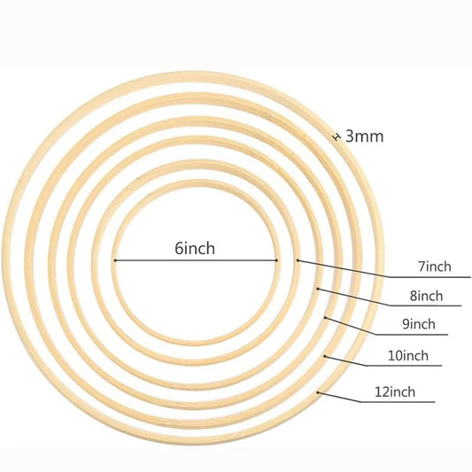 Vielseitige Bambus-Dekoringe 2er-Set 10–20cm – Für kreative DIY-Kränze - Deko