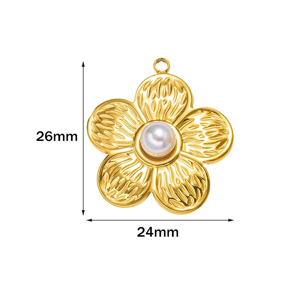 Edelstahl Blumen Charms für DIY Schmuckherstellung in Gold oder Stahl