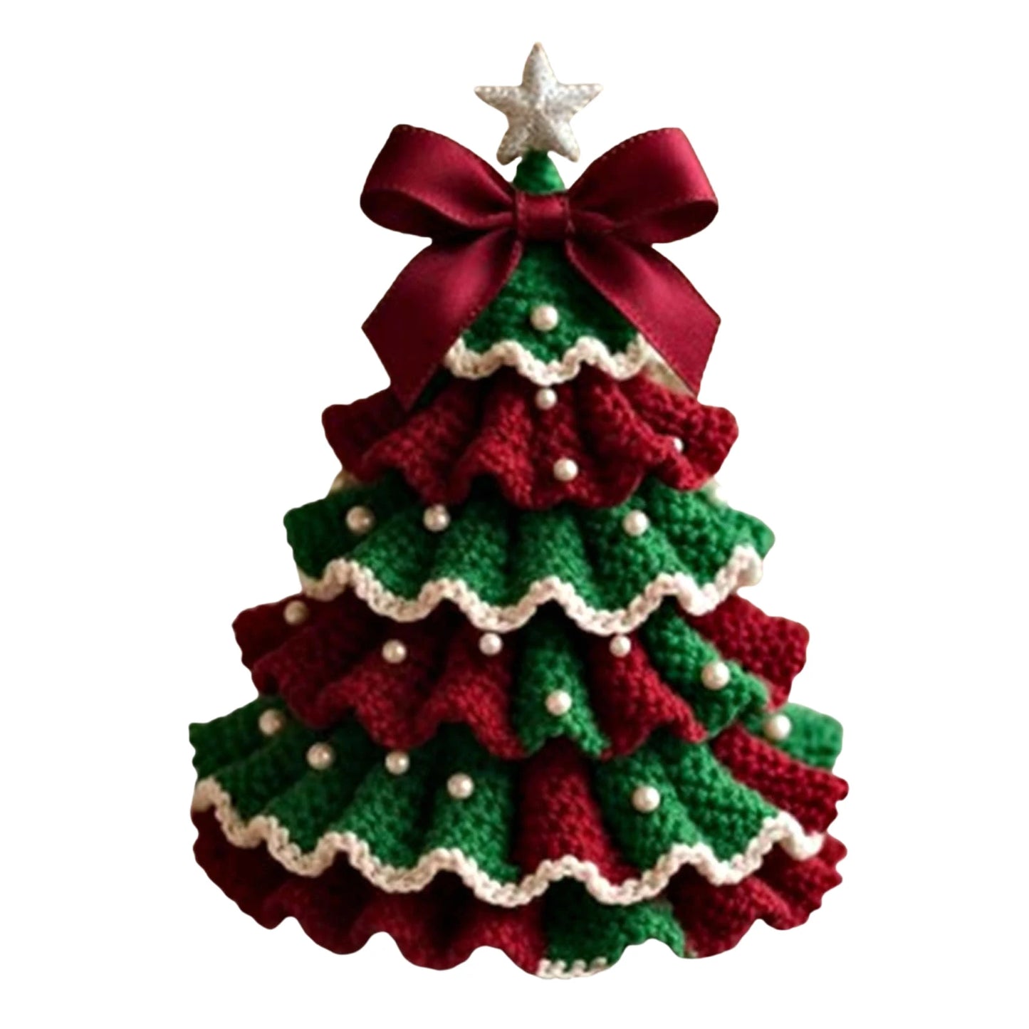 DIY gehäkeltes Weihnachtsbaum-Dekorationsset für Anfänger