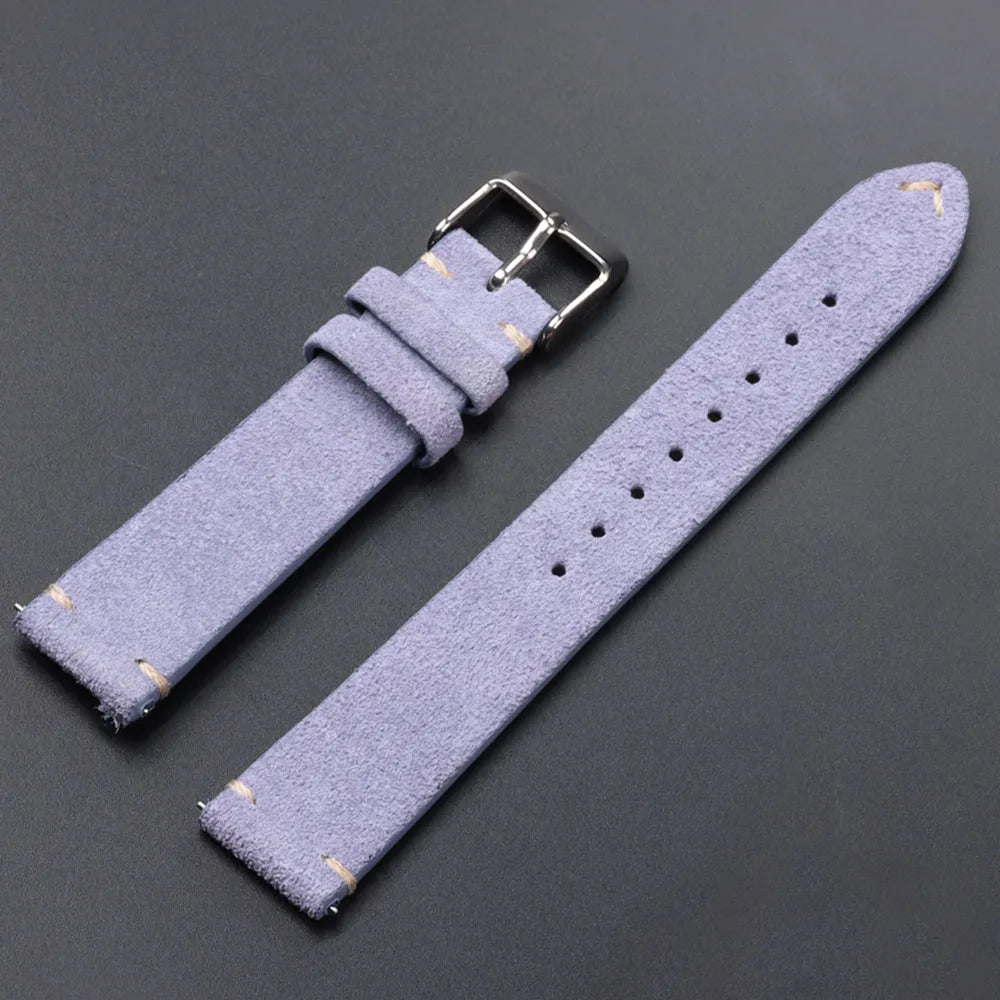 Weiches Schnellverschluss Wildleder Armband 14-22mm für Smartwatch Uhr