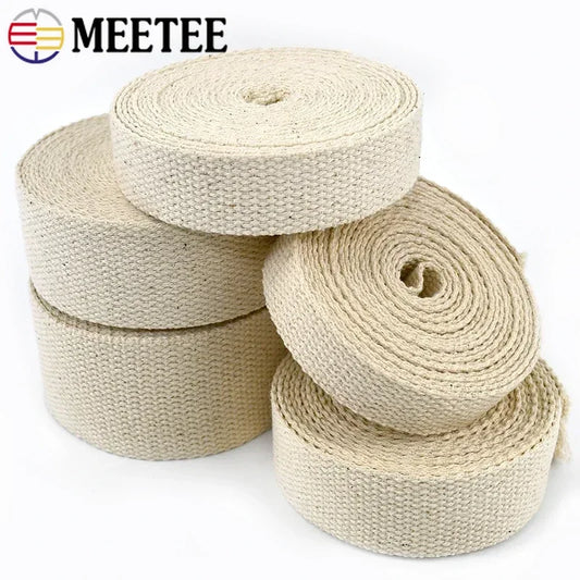 10 Meter Baumwoll-Gurtband beige 15–38 mm für Taschen & Kleidung - Yabubest - Home & More