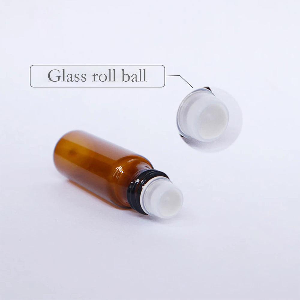 Bernsteinfarbene Glas Rollflaschen für Ätherische Öle und Parfüm