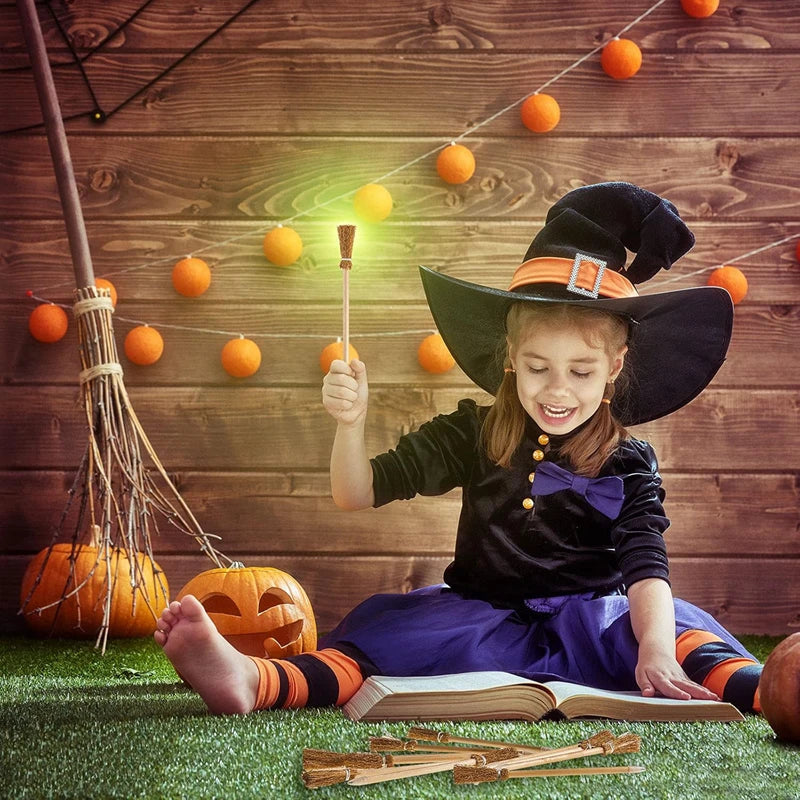 10 Stück Holzstifte Besenform für Kinder Partys und kreativen Spaß