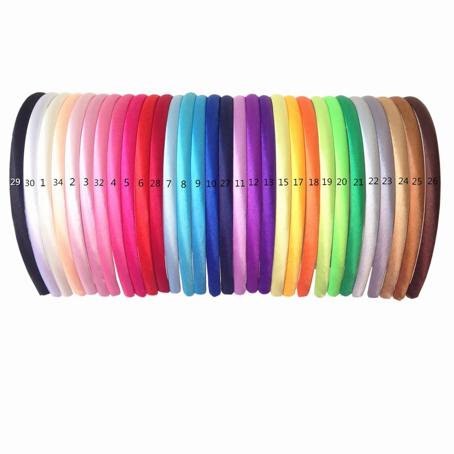 Stoffbezogenes Haarband 1 cm Breite Unisex 10/60 Stück bunte Farben