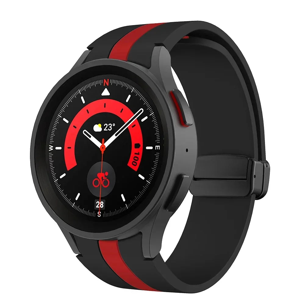 Komfort - Stil vereint: Atmungsaktives Silikonarmband mit Magnetschnalle für Galaxy Watch