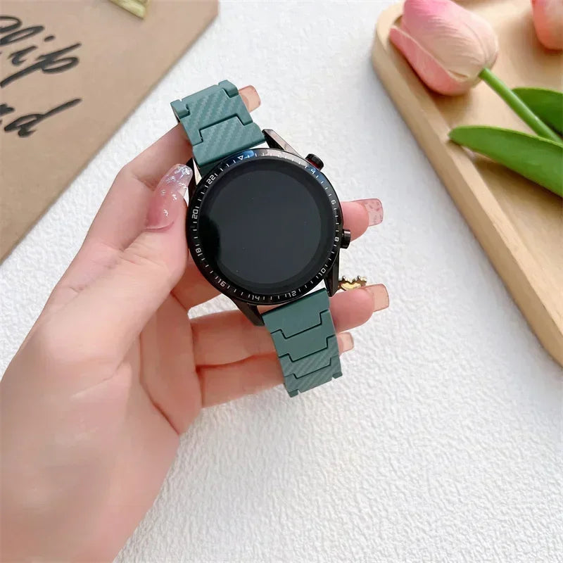 Leichtes - robustes Carbon Fiber Armband 20/22mm für Samsung - Huawei Uhren