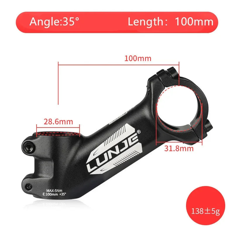 Ultraleichter Fahrradvorbau 17 Grad Aluminiumlegierung 31,8 mm MTB Rennrad