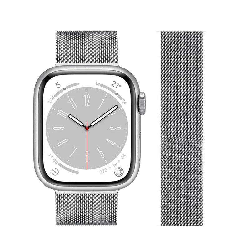 Edelstahl Mesh-Metallarmband mit Magnetverschluss für Smartwatches 38-49 mm