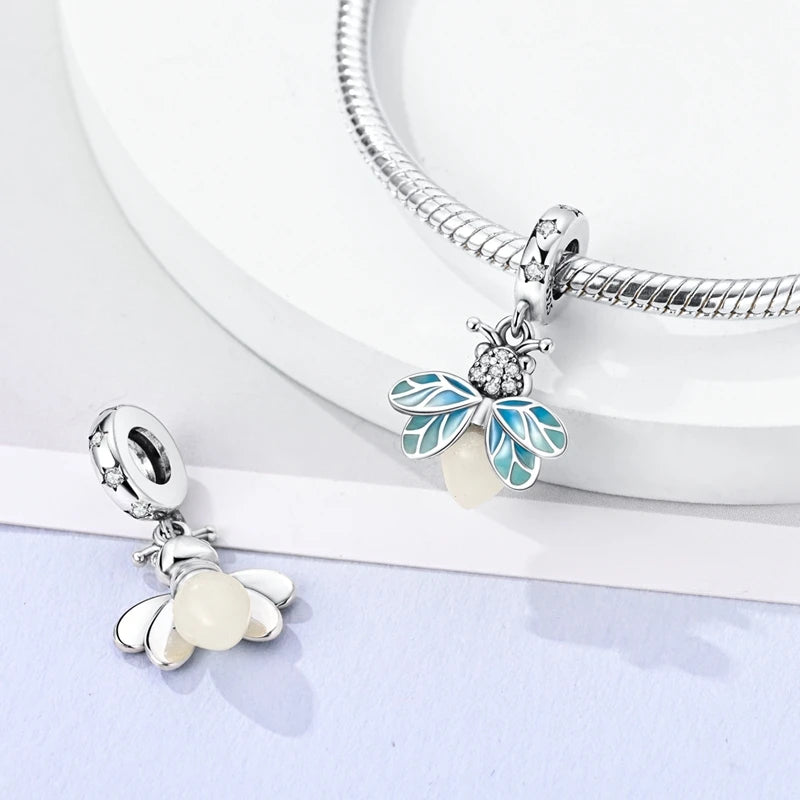 Funkelnder Schmetterlings-Charm aus 925 Sterlingsilber mit Zirkon – Elegant - Leicht