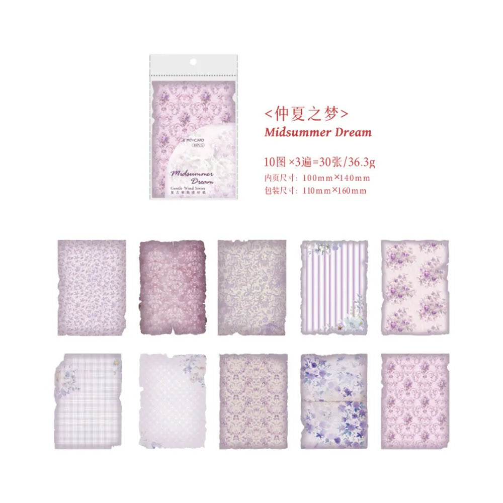 30 Blatt Vintage Scrapbook-Papier für DIY Basteln und Journaling