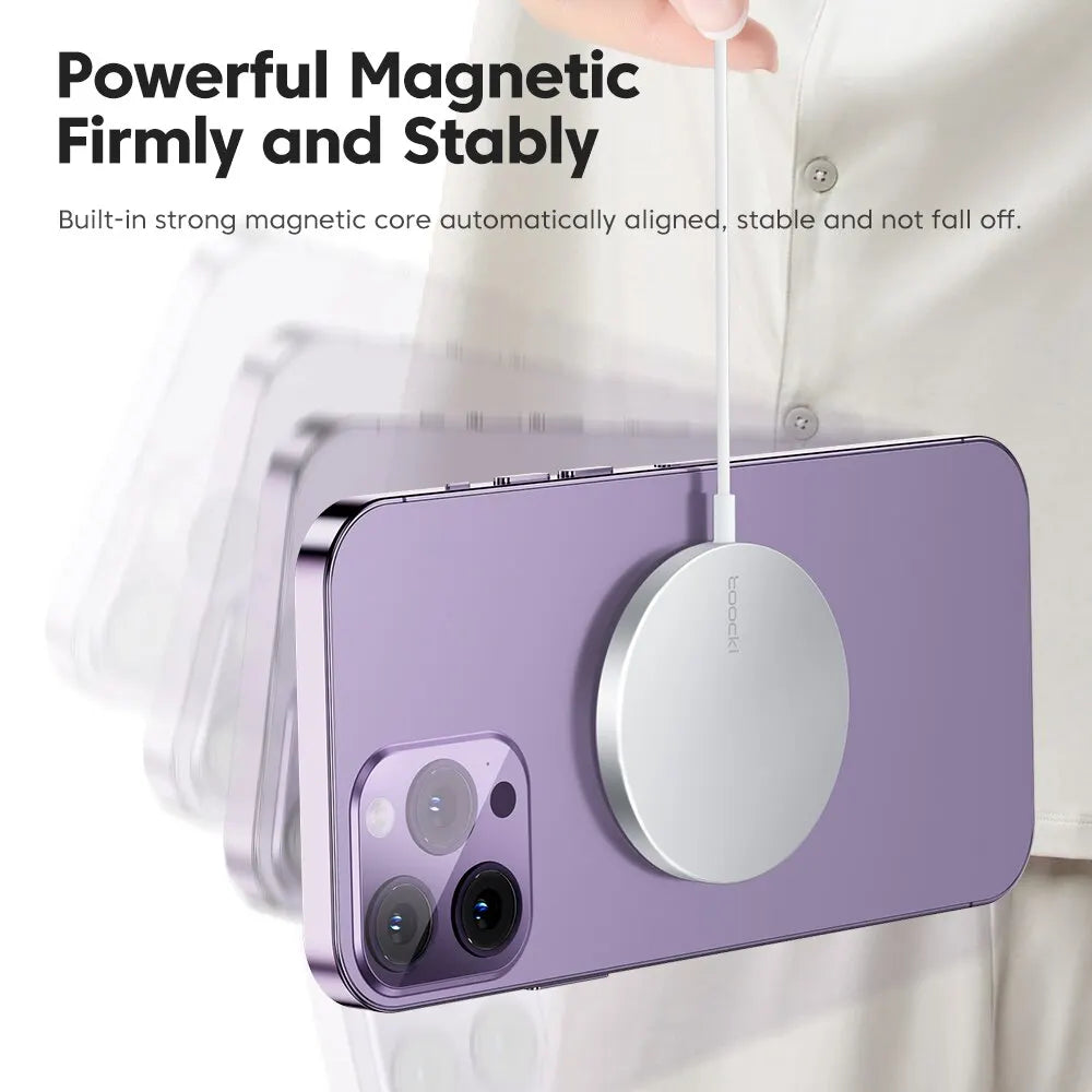 15W Magnetisches Drahtlos-Ladegerät für schnelles Smartphone Laden