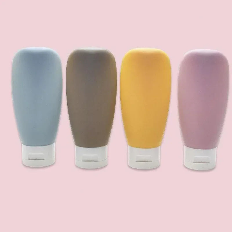 4er Set Nachfüllbare Squeeze Flaschen 60 ml Reise Shampoo Lotion Behälter