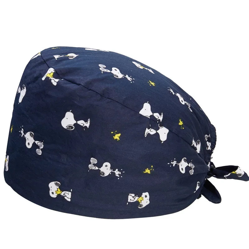 Unisex OP-Haube mit Baumwoll-Comicdruck für medizinische Chirurgie