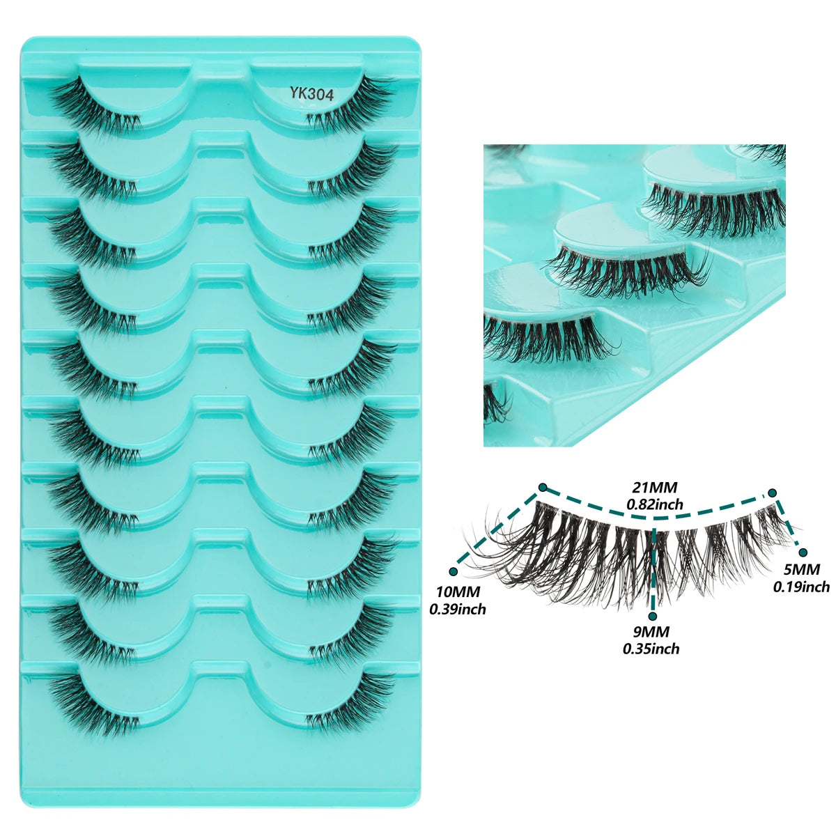 Natürliche Katzenaugen Halb-Wimpern Sets 3/6/10 Paare – weich - wiederverwendbar