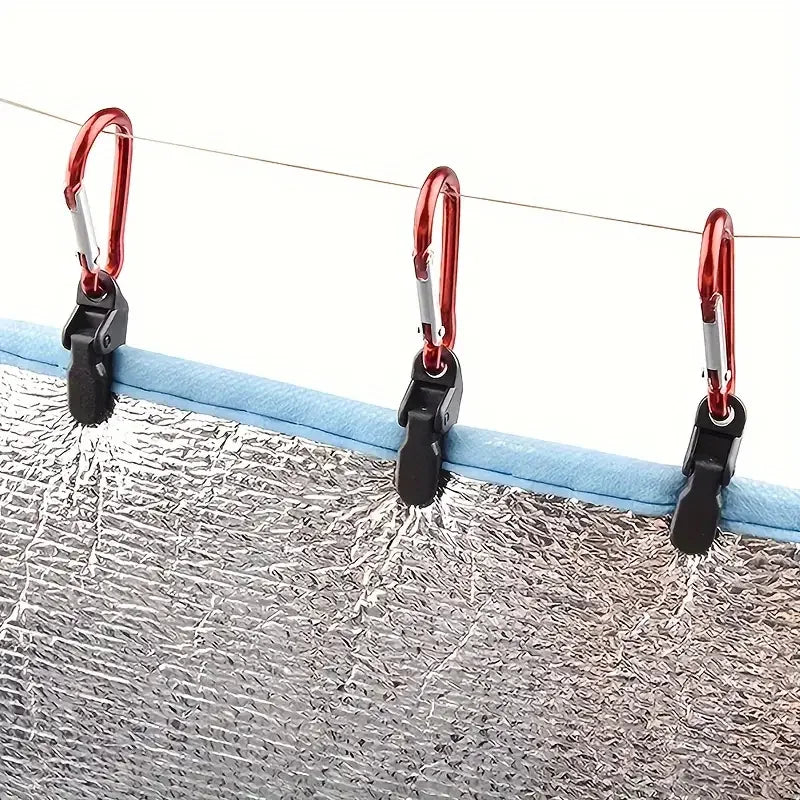 20er Set winddichte Planenklemmen mit Karabinern – sicher - robust für Outdoor