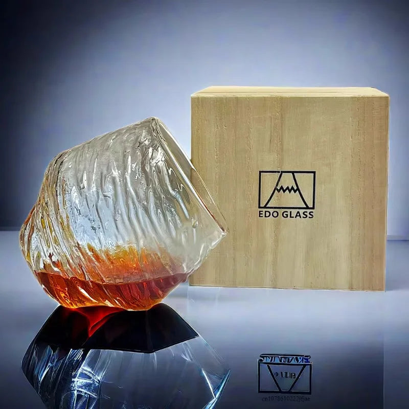 Japan 3D Mountain Whiskey Glas mit Geschenkbox, Old Fashioned Set