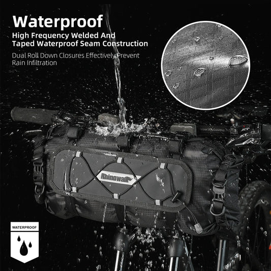Wasserdichte Fahrrad Lenkertasche 12L mit Trockentasche und Halterung