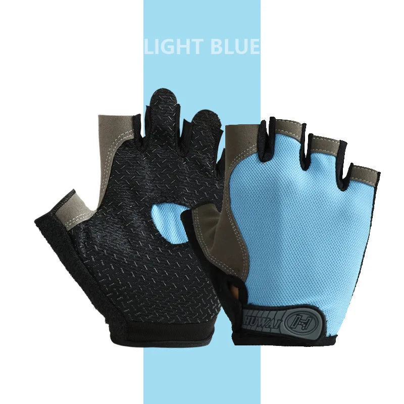 Atmungsaktive Anti-Rutsch Fitness- - Fahrradhandschuhe Halb Finger, 8 Farben