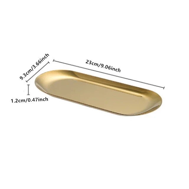 Eleganter ovaler Edelstahl-Essteller Gold oder Silber – stilvoll servieren