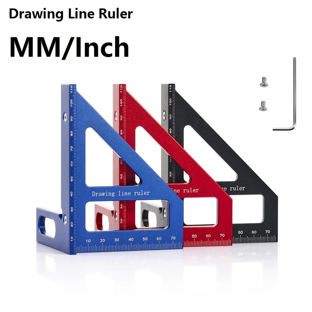 Multifunktionaler Aluminium-Winkelmesser 45/90° für präzise Holzbearbeitung