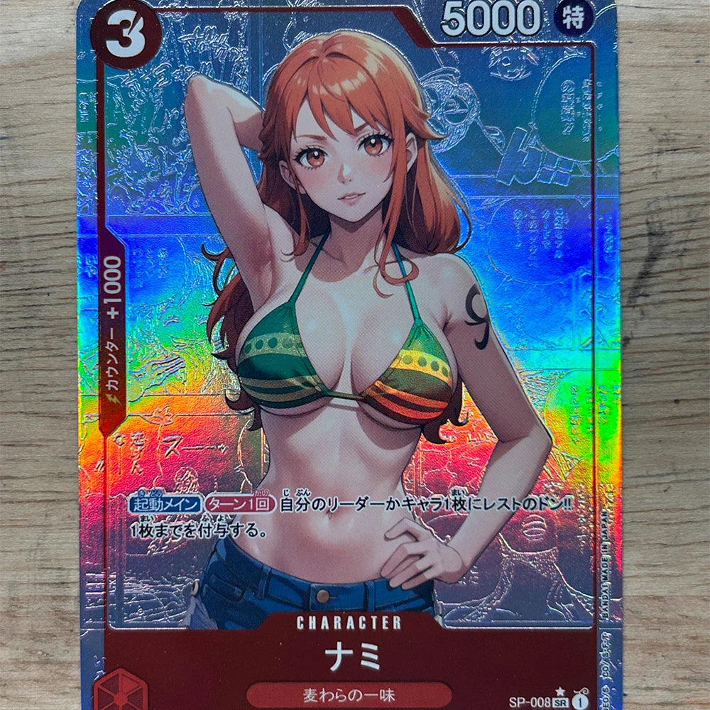 Limitierte 2er Anime-Sammelkarten Nami - Rayleigh mit edler Goldprägung, Englisch