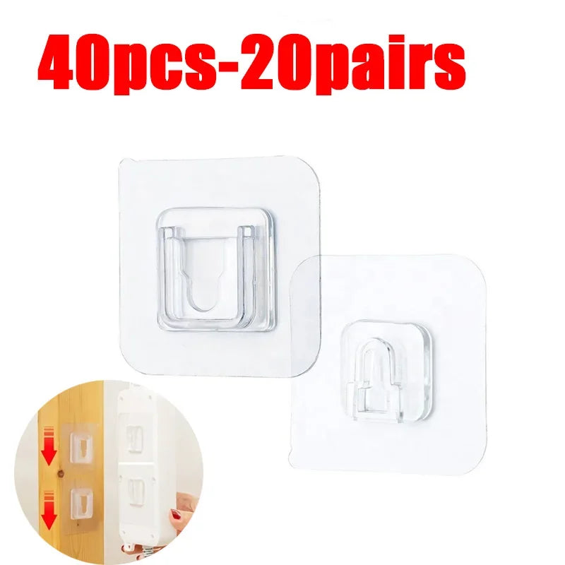 Transparente Klebehaken doppelseitig, vielseitig für Küche Bad Büro – 6x6cm
